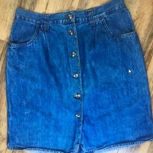Vtg faded glory denim button down A-Line skirt
